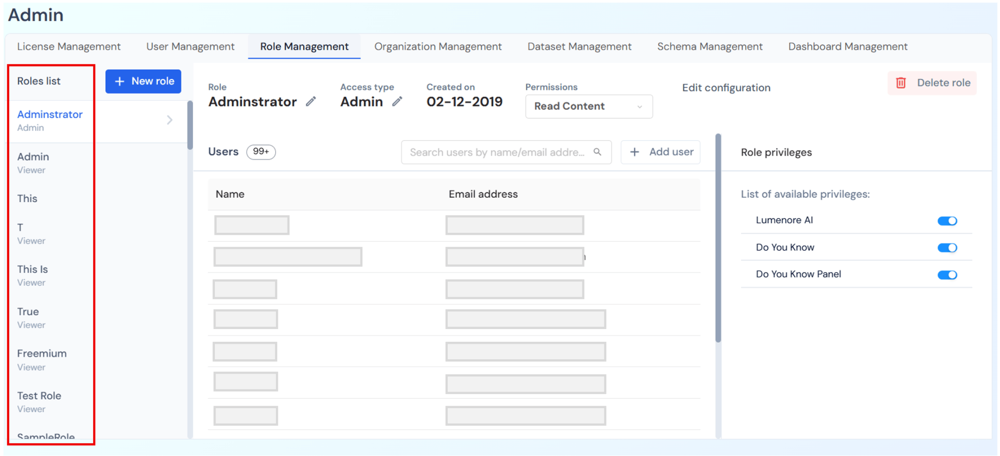 Role Management - Lumenore Knowledge Base