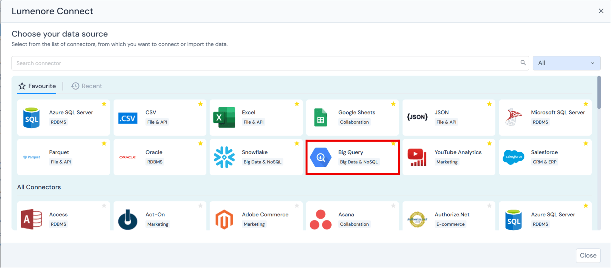 Big Query - Lumenore Knowledge Base